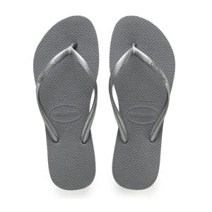 Slim teenslippers grijs