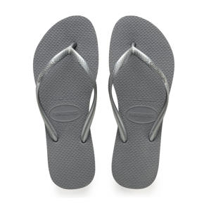 Slim teenslippers grijs
