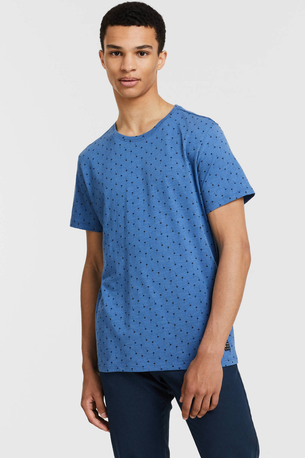 Blend T-shirt met all over print dutch blue