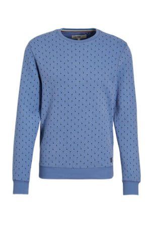 sweater met all over print dutch blue