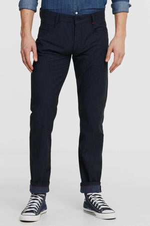 slim fit jeans Arne met textuur nautic blue