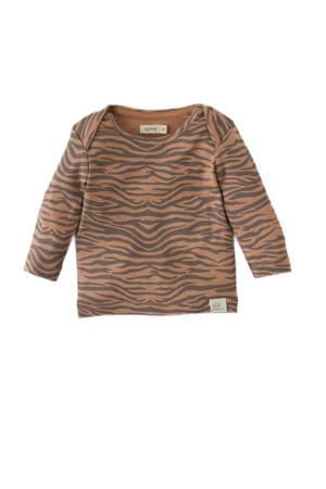 baby longsleeve met zebraprint bruin