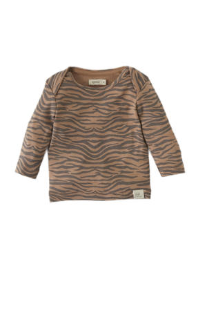 baby longsleeve met zebraprint bruin