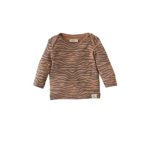 Babyface baby longsleeve met zebraprint bruin afbeelding
