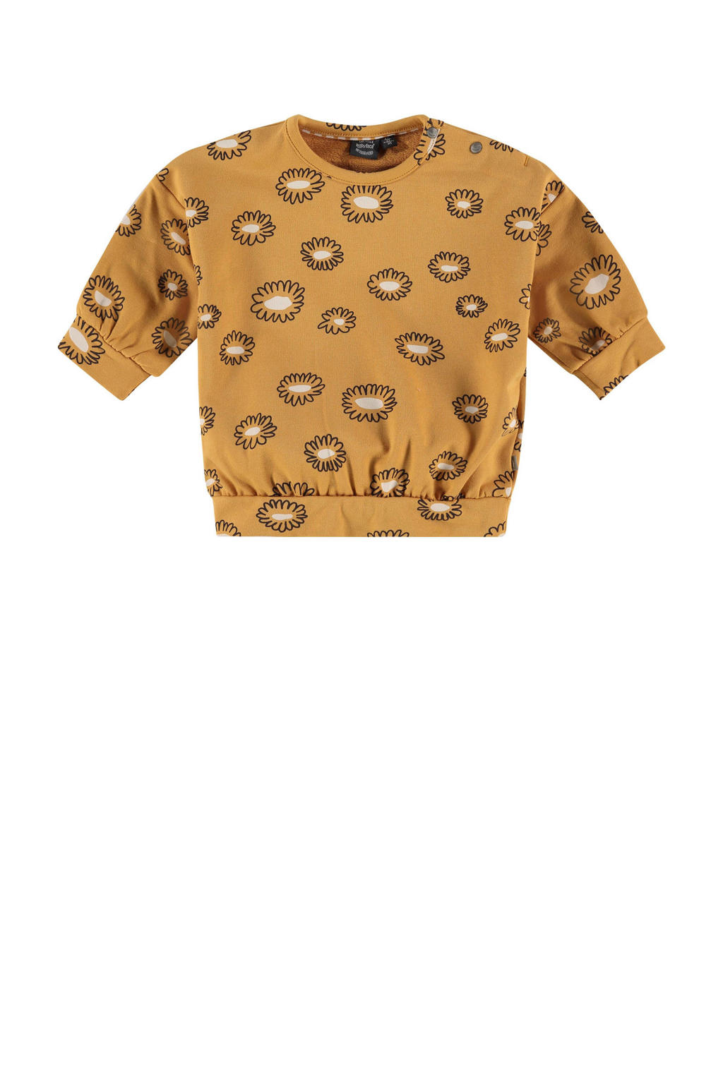 Babyface newborn baby sweater met all over print geel