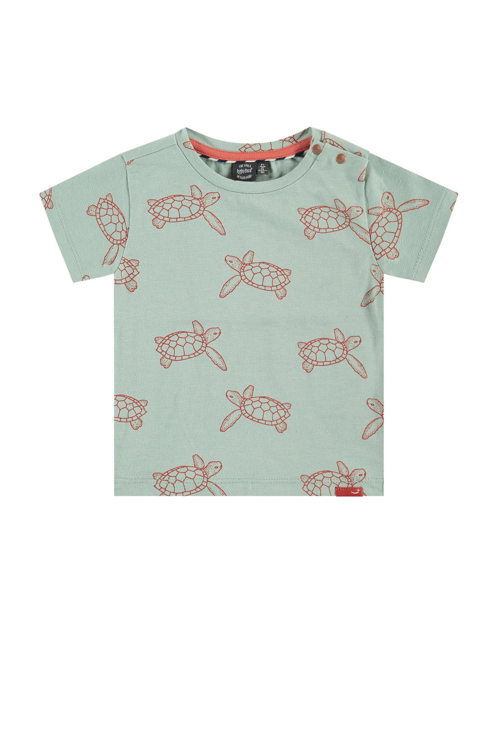 Babyface newborn baby Tshirt met all over print grijsgroen wehkamp