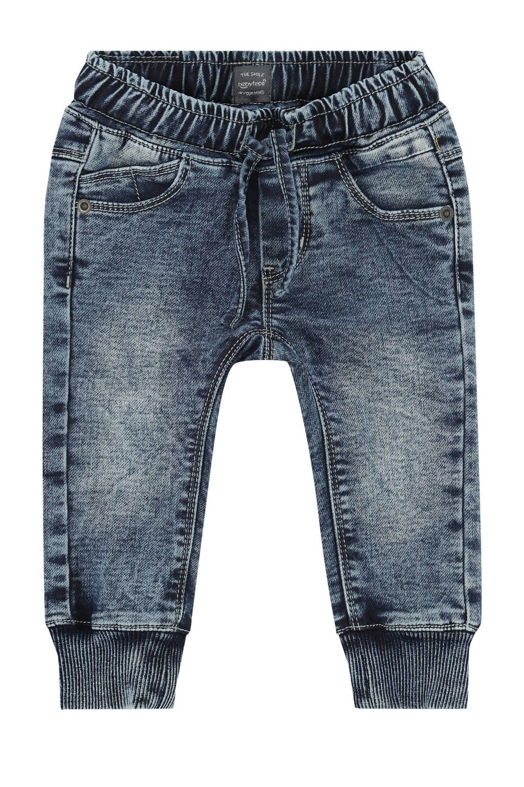 Blauwe jongens Babyface regular fit jeans van jog denim met elastische tailleband