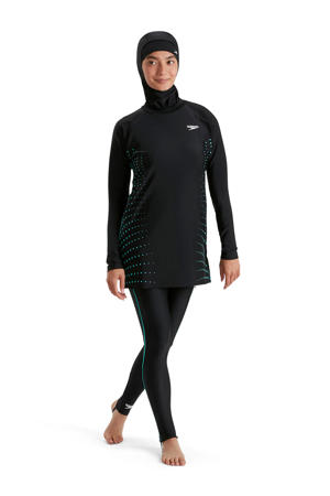 zwemtuniek met legging en hijab zwart