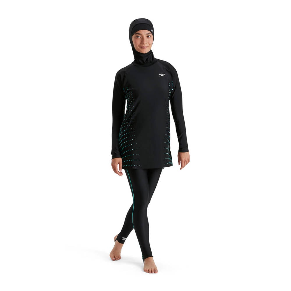 Speedo zwemtuniek met legging en hijab zwart