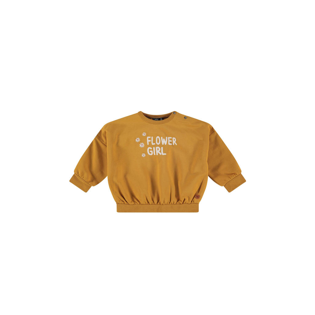 Babyface sweater met tekst geel