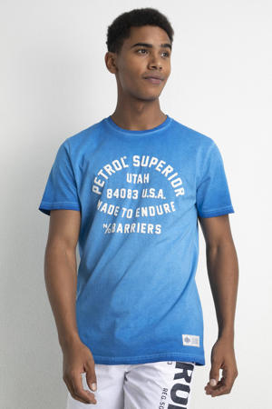 T-shirt met tekst electric blue