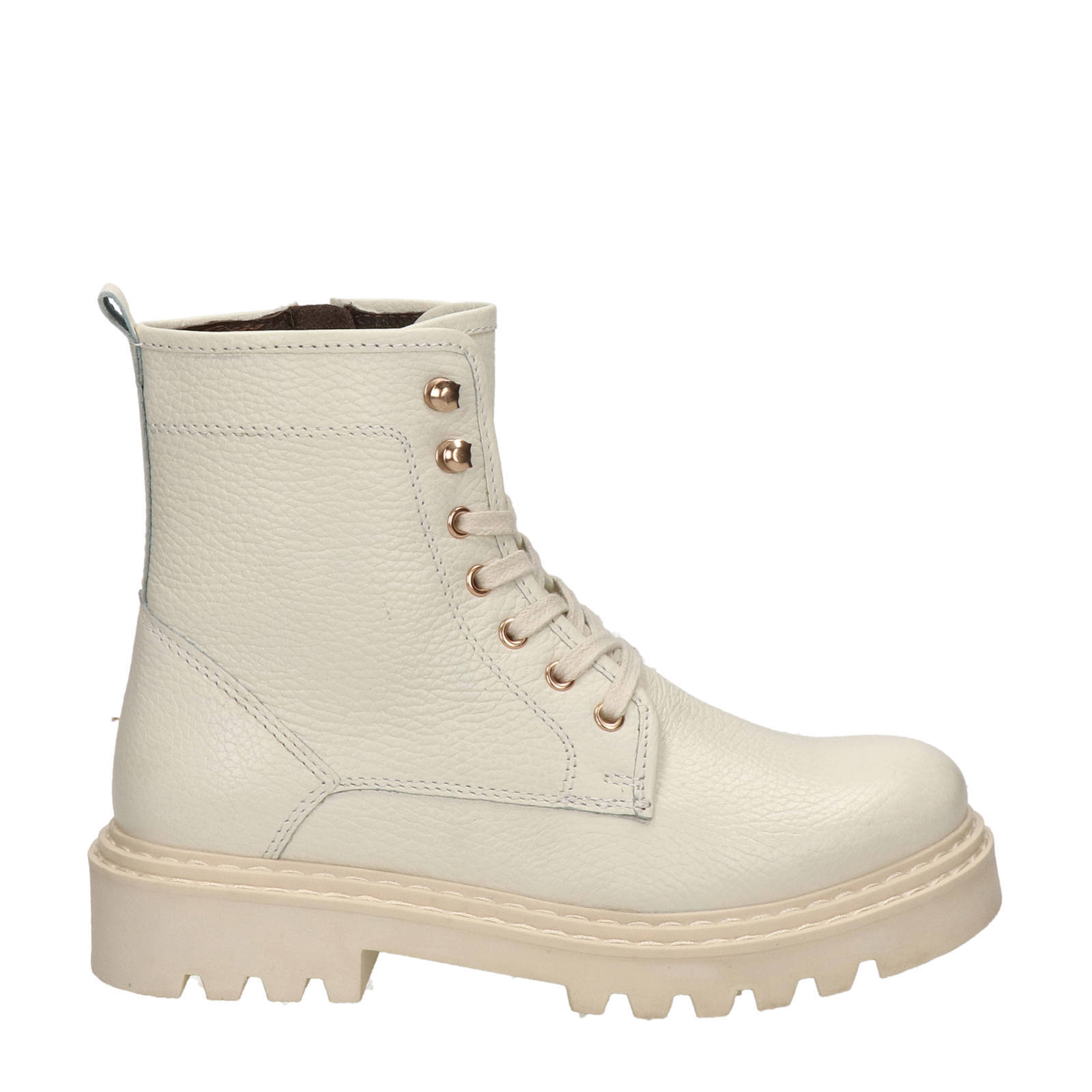 Nelson leren veterboots met crocoprint zwart - Schoenen.nl