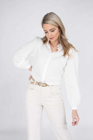 blouse met textuur wit