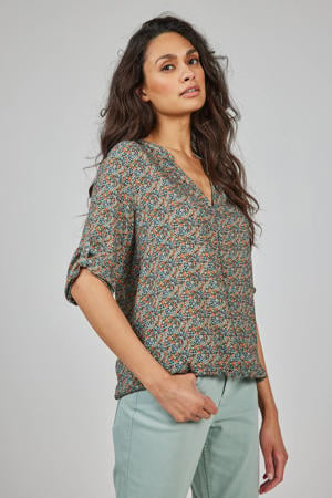 gebloemde blouse Nilly lichtgroen/multi