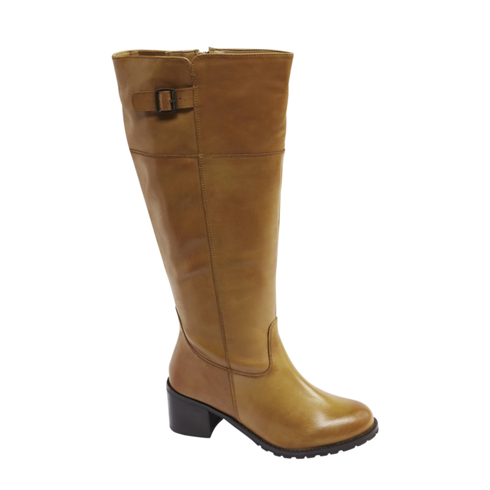 5th Avenue leren laarzen met brede schacht bruin | wehkamp