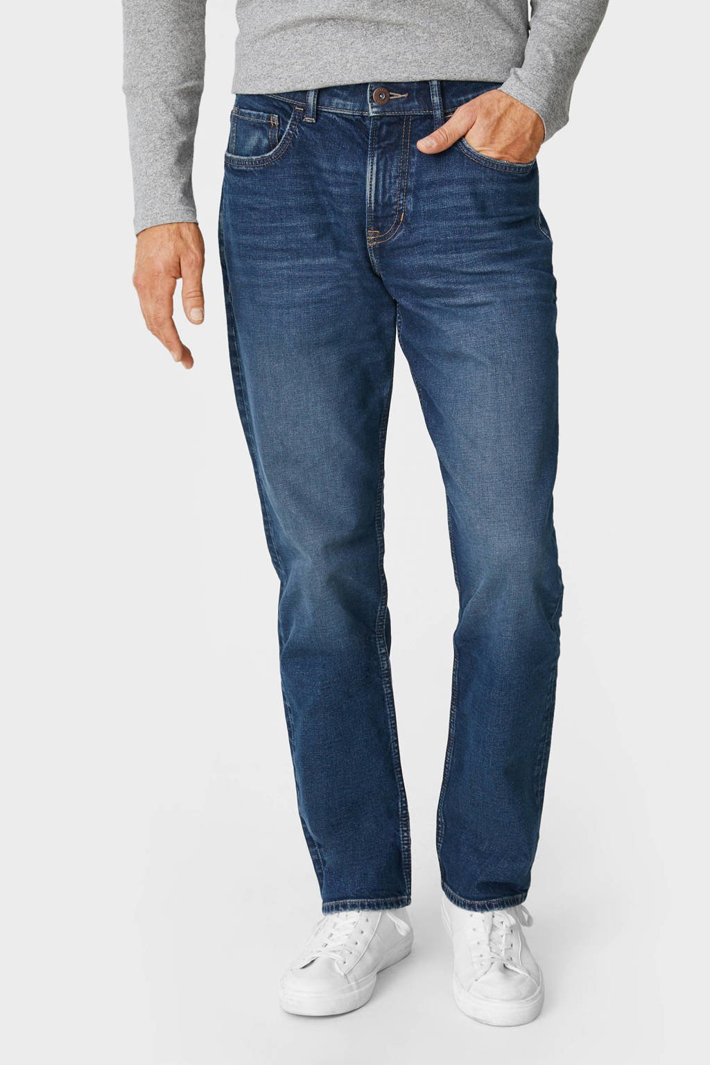 C&A straight fit jeans donkerblauw, Donkerblauw