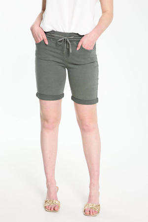 high waist regular fit korte broek groen