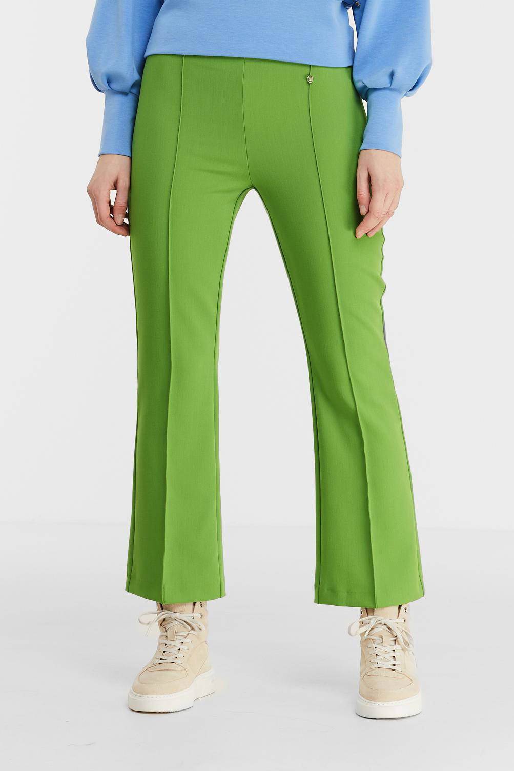 Mos Mosh cropped high waist bootcut broek Sarah groen | wehkamp