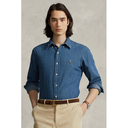 POLO Ralph Lauren custom fit denim overhemd navy afbeelding