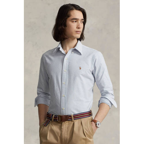 POLO Ralph Lauren custom fit overhemd met strepen blue/white afbeelding