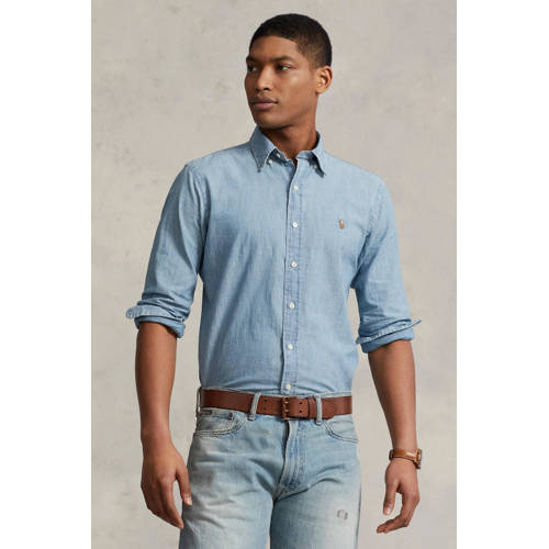 POLO Ralph Lauren custom fit denim overhemd light blue afbeelding