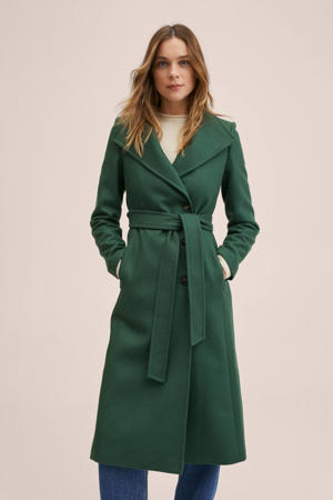 coat met wol groen
