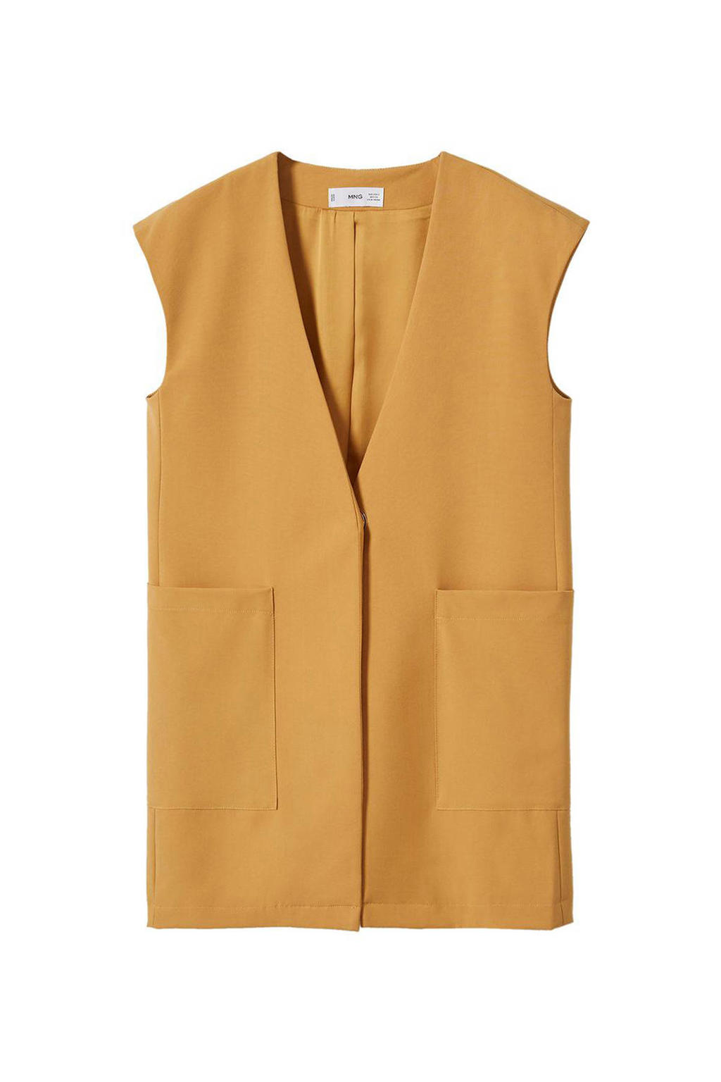 Mango gilet okergeel kopen? in huis wehkamp