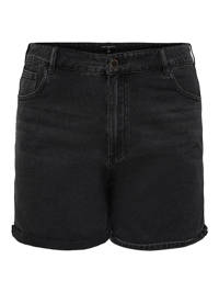 ONLY CARMAKOMA high waist jeans short CARHINE  zwart