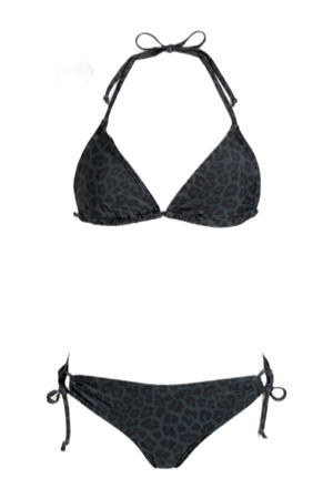 triangel bikini Bodile met panterprint donkerblauw/zwart