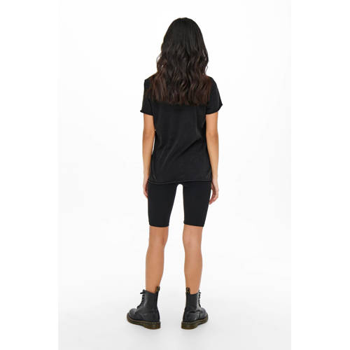 ONLY T-shirt ONLLUCY met printopdruk zwart/paars afbeelding
