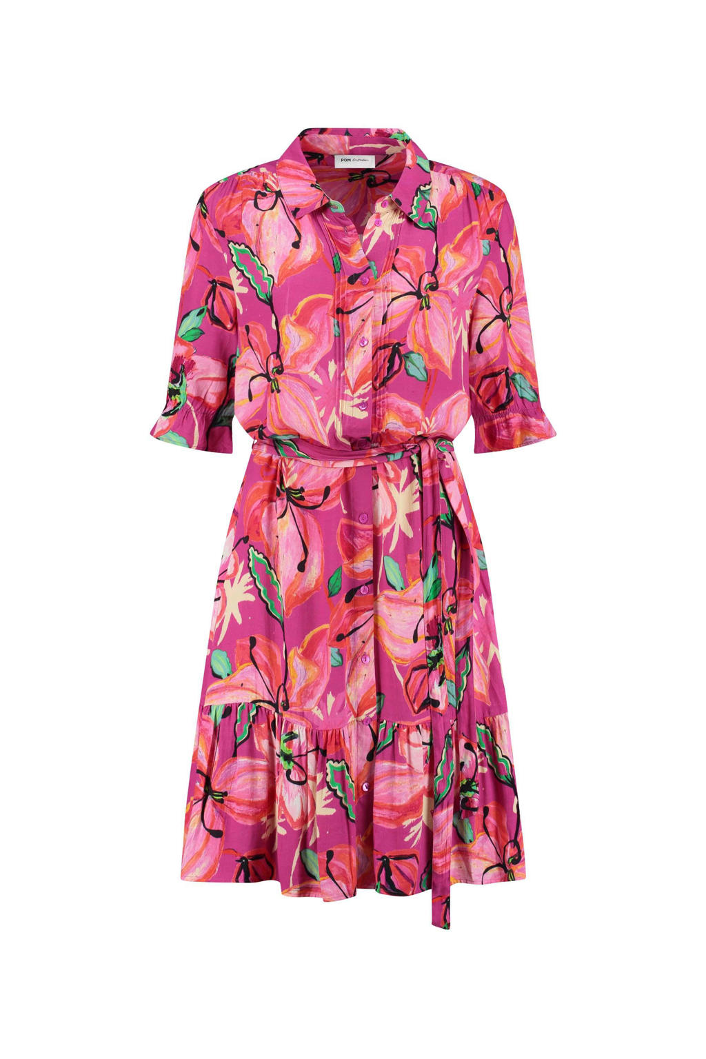 POM Amsterdam gebloemde blousejurk Lily roze wehkamp