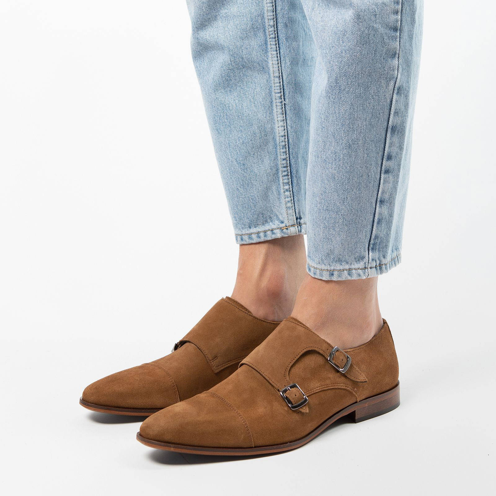 Sacha suède gespschoenen bruin | wehkamp