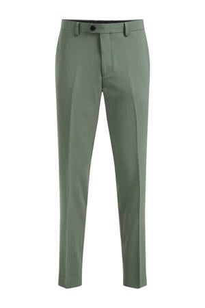 slim fit pantalon van gerecycled polyester groen
