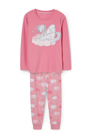 pyjama met printopdruk roze