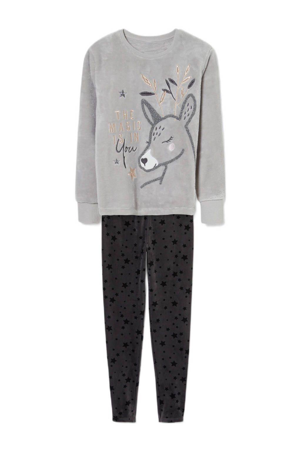 C&A pyjama met printopdruk grijs, Grijs