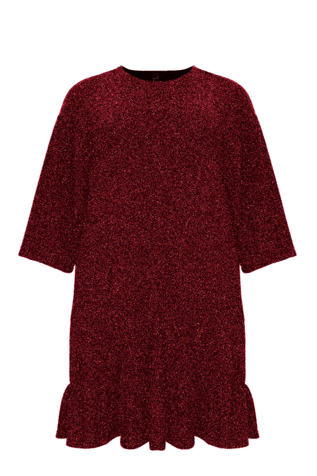 Yoek jurk SPARKLE met volant rood