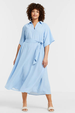 A-lijn jurk SLFRHONDA van gerecycled polyester lichtblauw