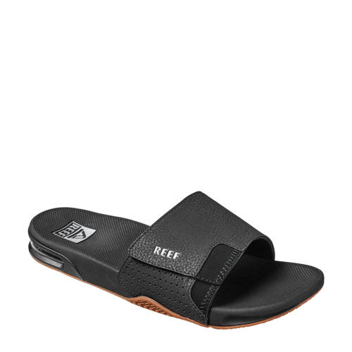 Reef Fanning Slide leren slippers zwart afbeelding
