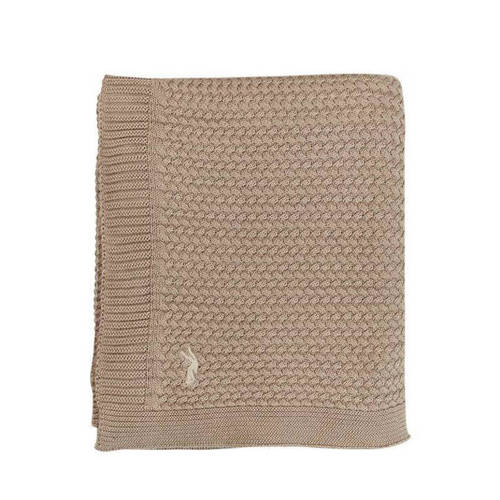 Mies & Co baby ledikantdeken soft knitted 110x140 cm dune afbeelding