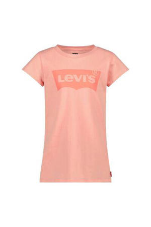 T-shirt Batwing met logo roze