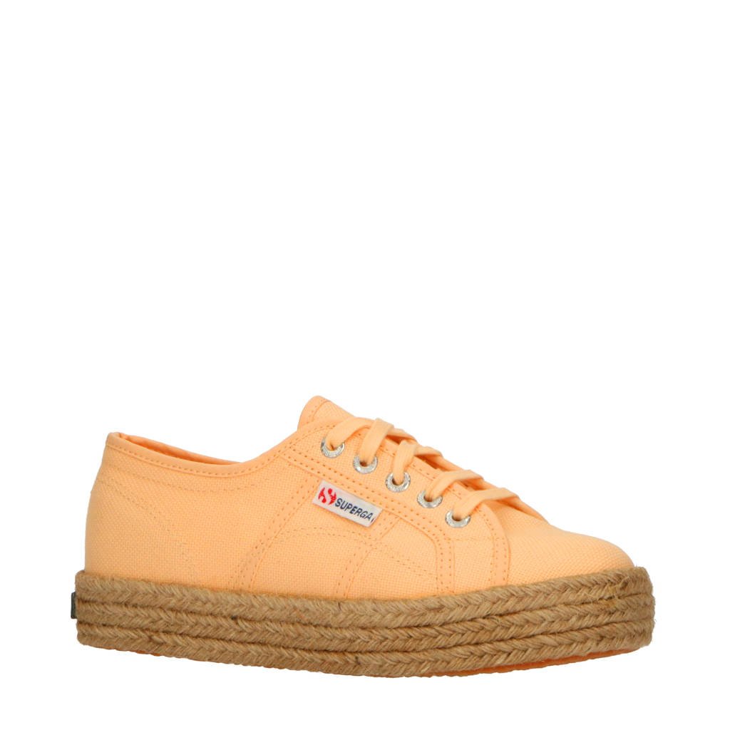 Oranje dames Superga 2730 Cotropew sneakers van textiel met veters