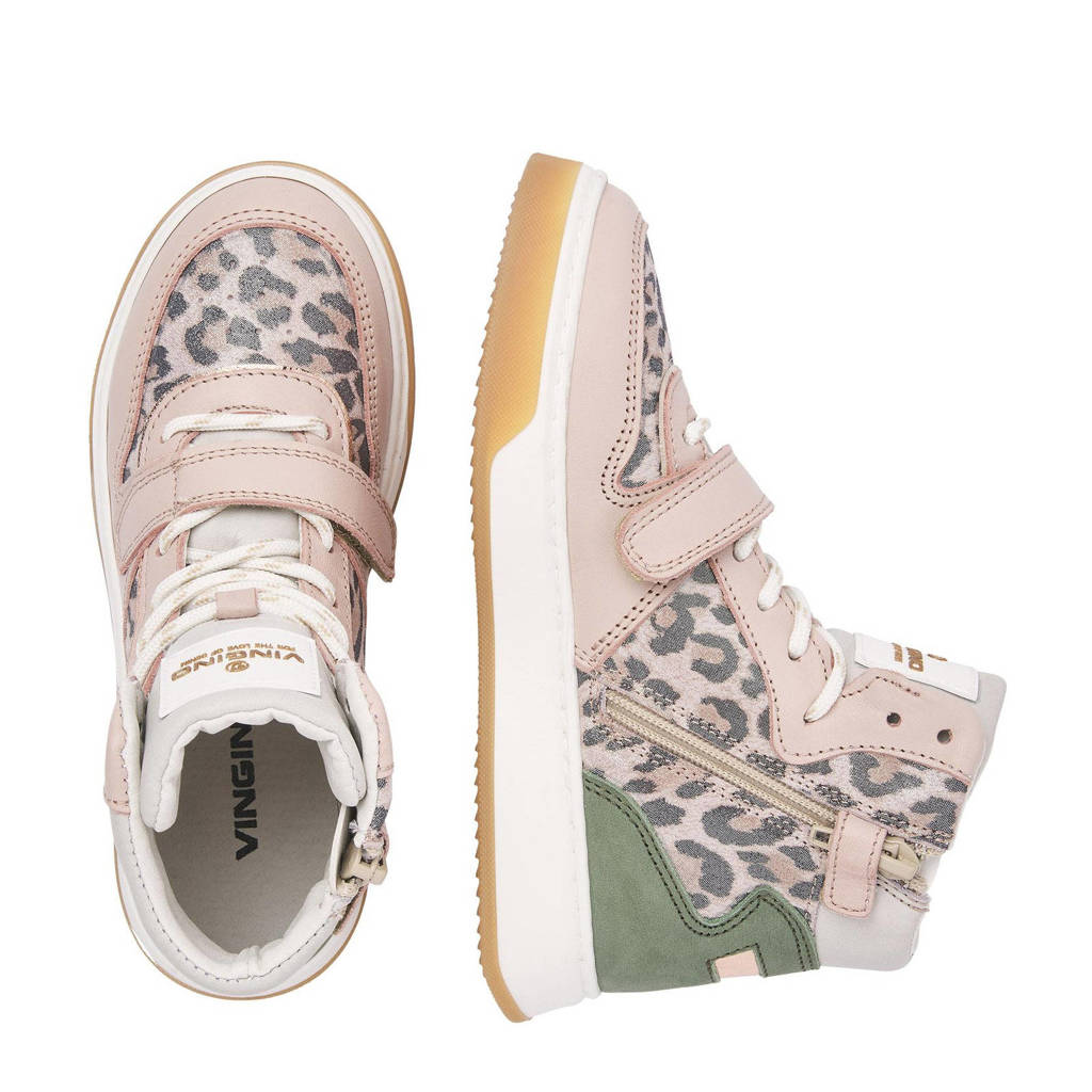 Vingino Senne Mid Velcro Premium hoge leren sneakers met