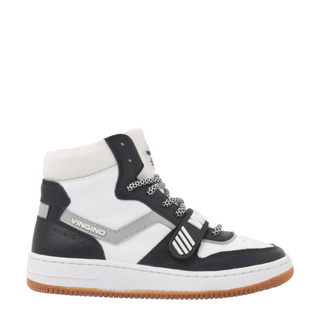 Vingino Rens Mid Velcro  hoge sneakers zwart/wit