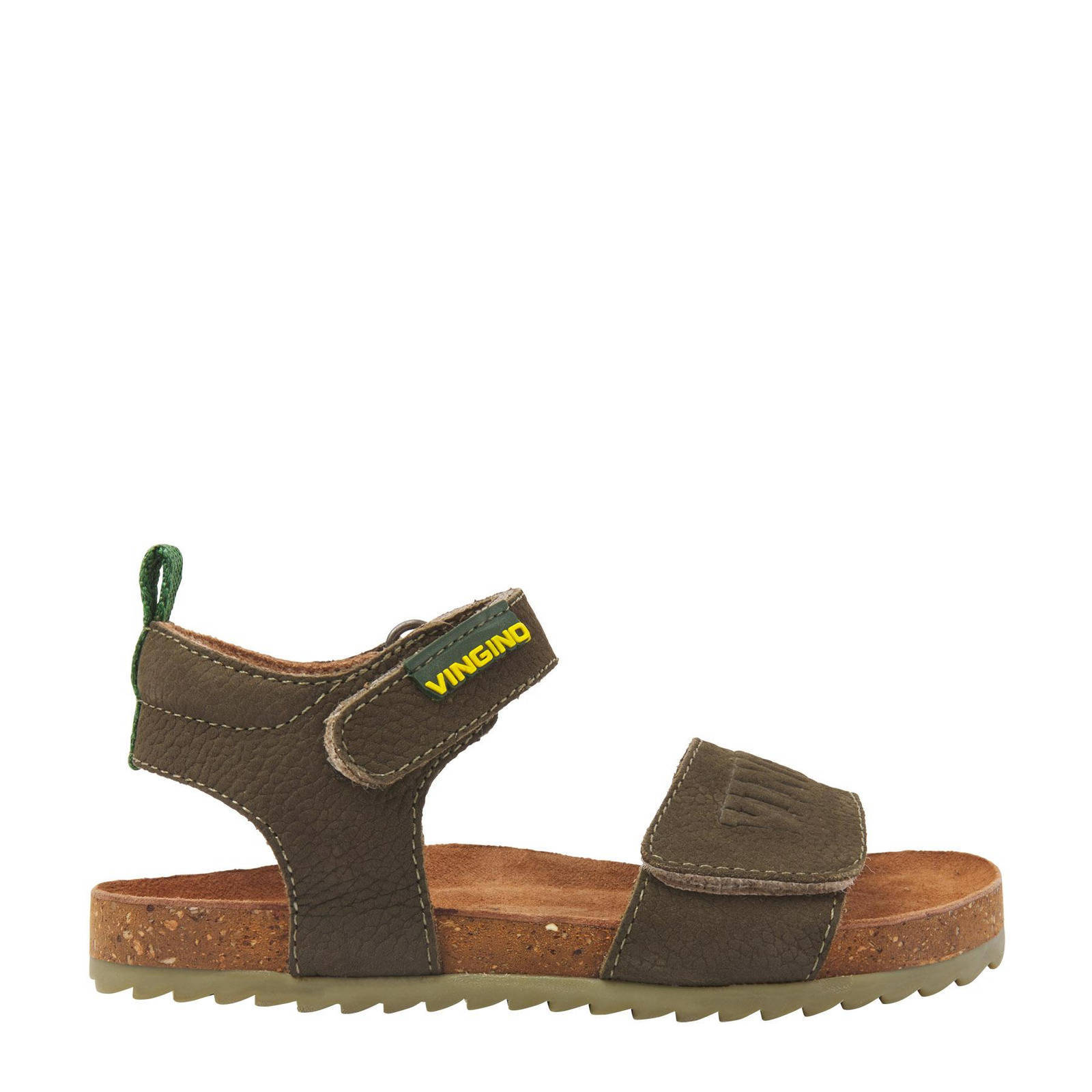 Vingino Xavi leren sandalen legergroen | wehkamp