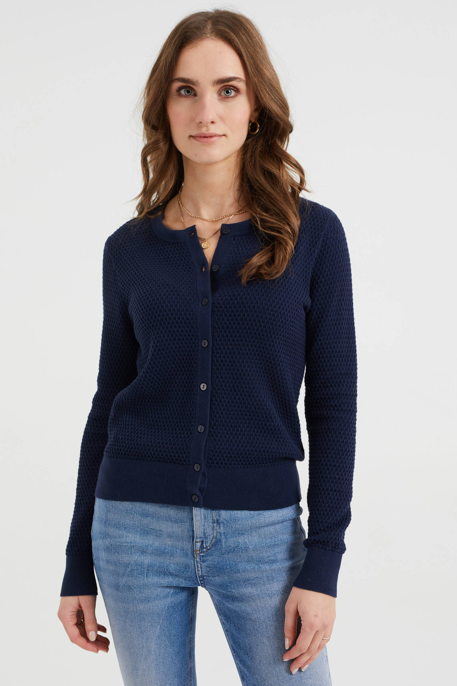 vest lichtblauw dames