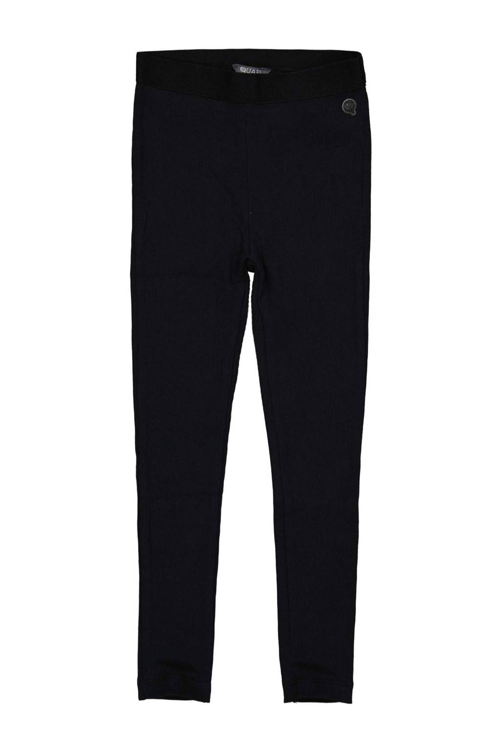 Zwarte meisjes Quapi Girls regular fit legging Izzy van stretchkatoen met elastische tailleband