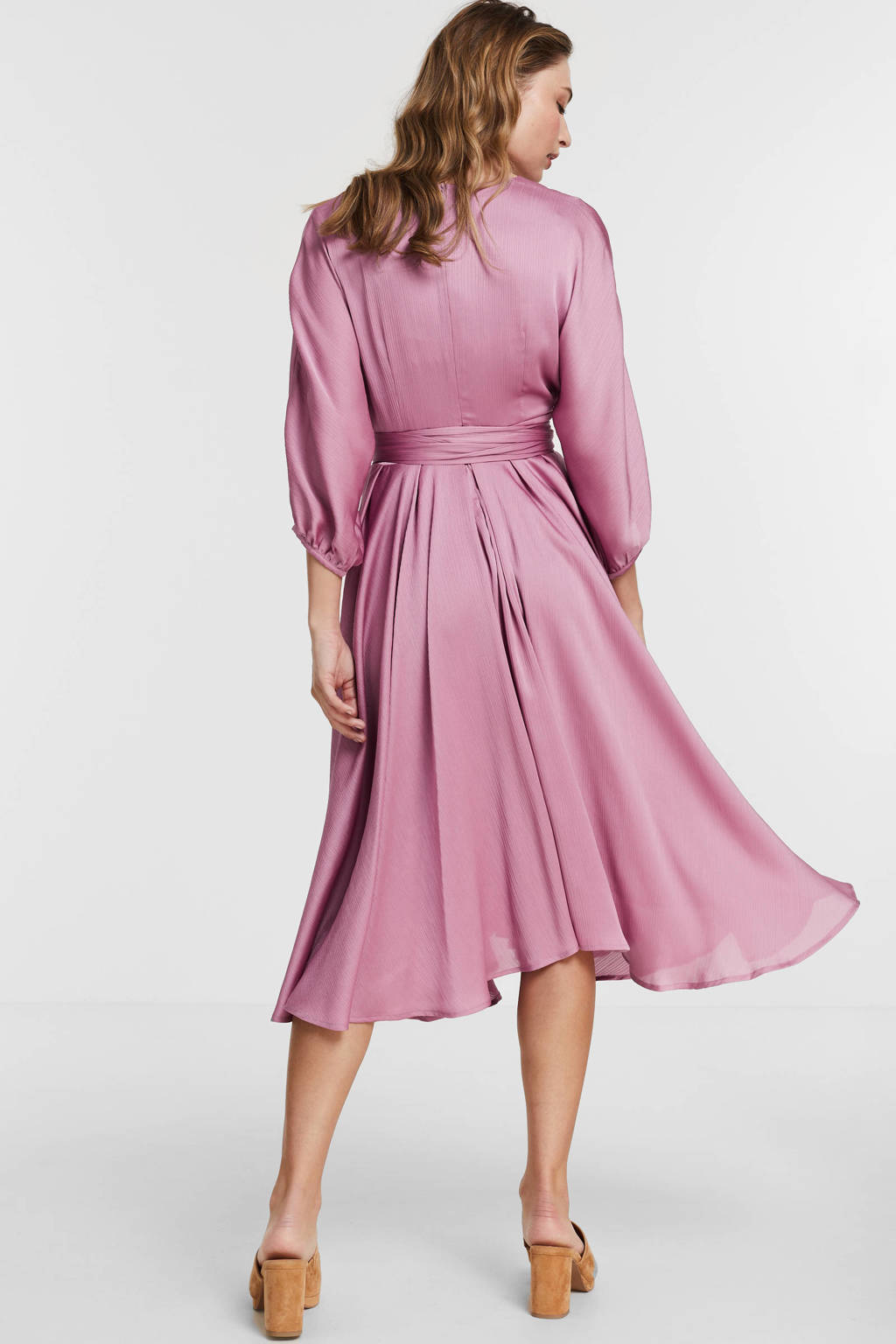lenen borduurwerk Pakket ESPRIT Women Collection jurk met plooien roze | wehkamp
