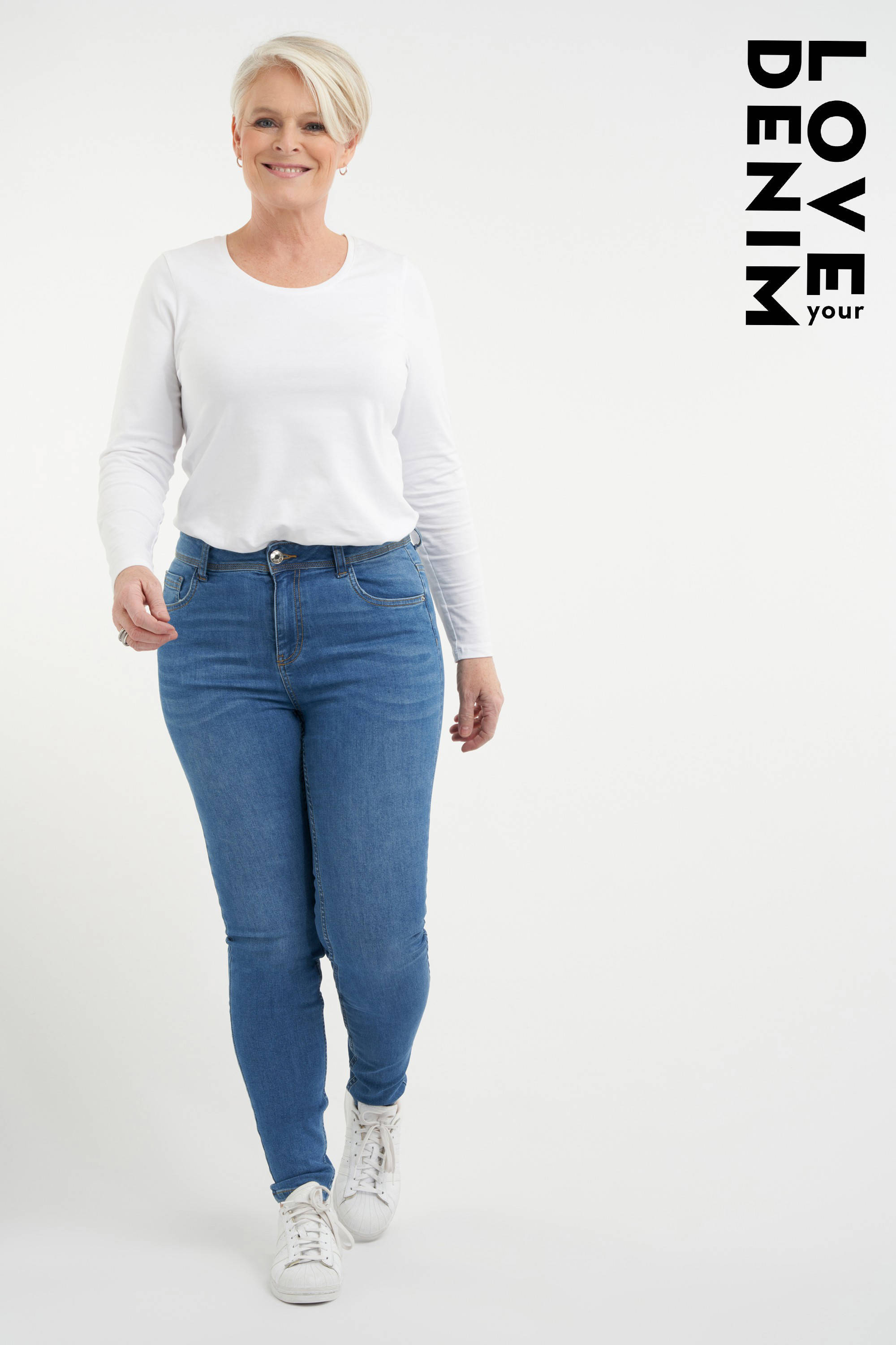 MS Mode high waist skinny jeans light denim | wehkamp