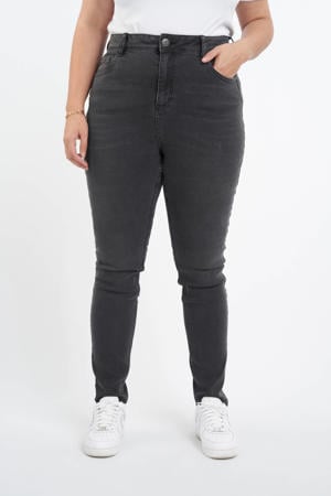 high waist skinny jeans antraciet