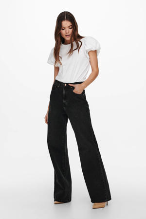 high waist wide leg jeans ONLHOPE black denim